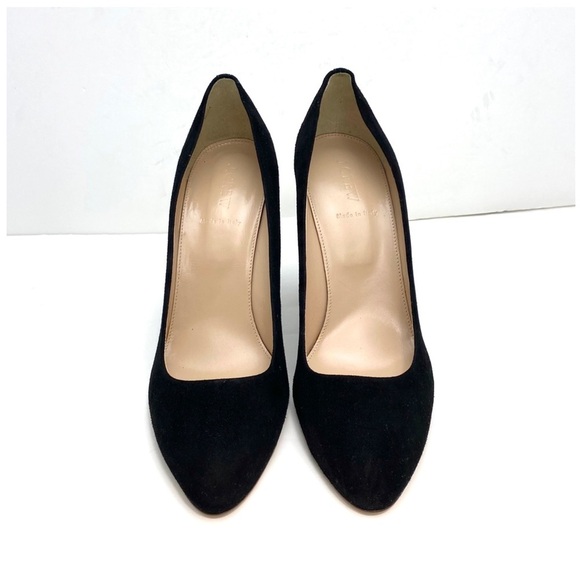 J. Crew Suede Pointed Toe Block Heel Pumps in Black Size 10 #B0942 - Picture 2 of 12